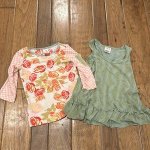 Matilda Jane tops-rose long sleeve and ruffle hem tank
